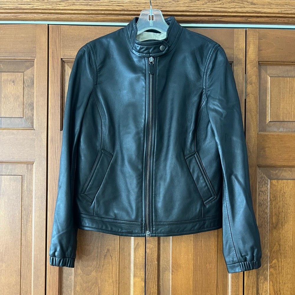 Coach Black Leather Jacket Size Medium